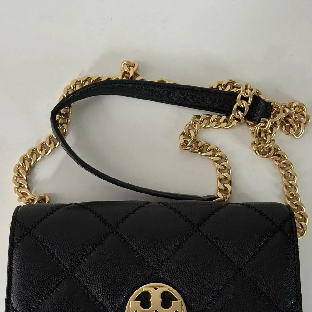 Tory Burch Willa Chain Wallet Crossbody Bag Black With Dust bag